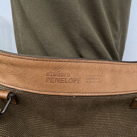 ateliers PENELOPE Canvas & Leather Shoulder Bag Large - Picture 9 of 12